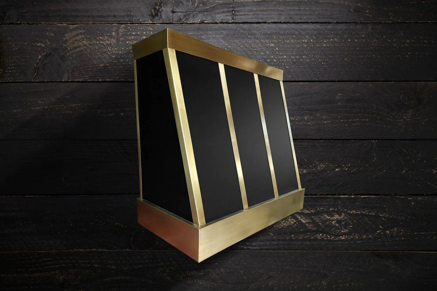 - HELEN - Black Range Hood with Brass Strips