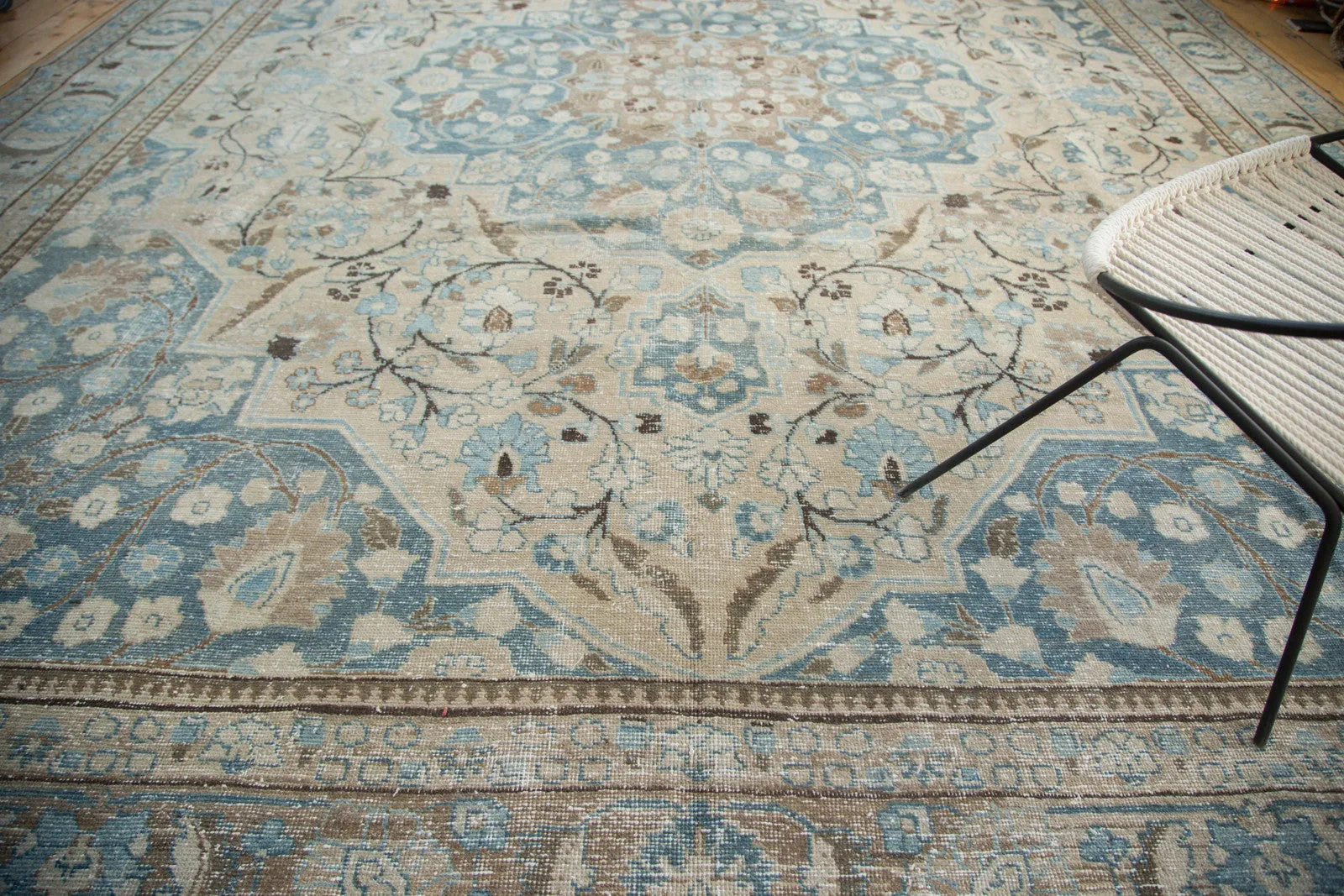 11x13.5 Vintage Distressed Tabriz Khoy Carpet
