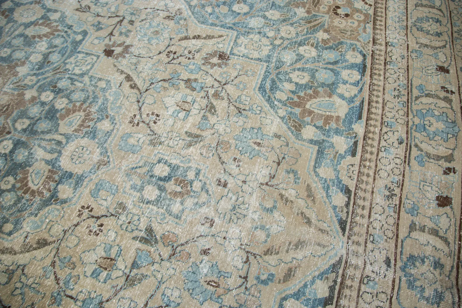 11x13.5 Vintage Distressed Tabriz Khoy Carpet