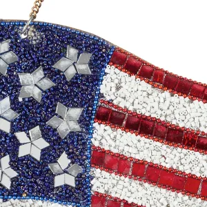 27"W American Flag Beaded Wind Chime,2wc1960