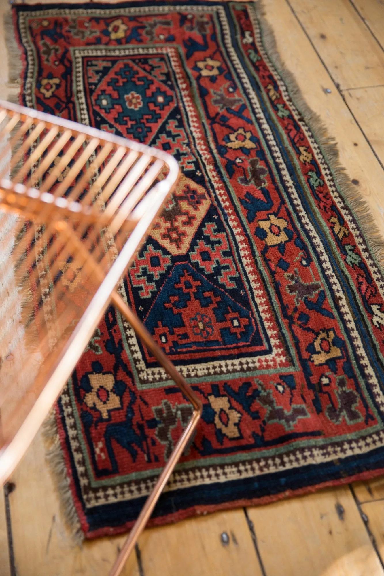 2x4 Antique Saddlebag Kurdish Rug Runner