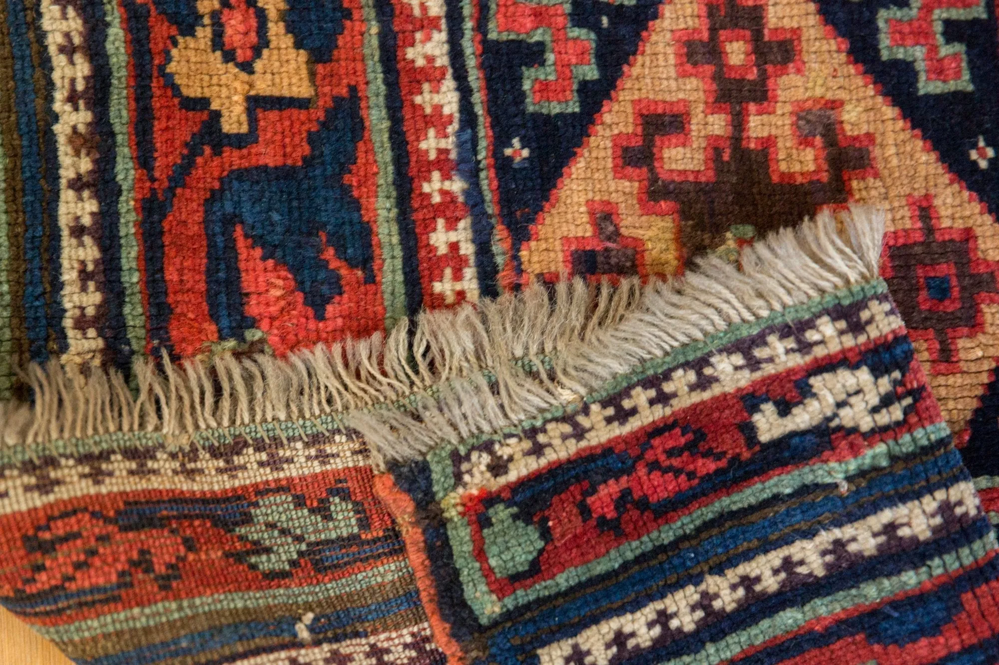 2x4 Antique Saddlebag Kurdish Rug Runner