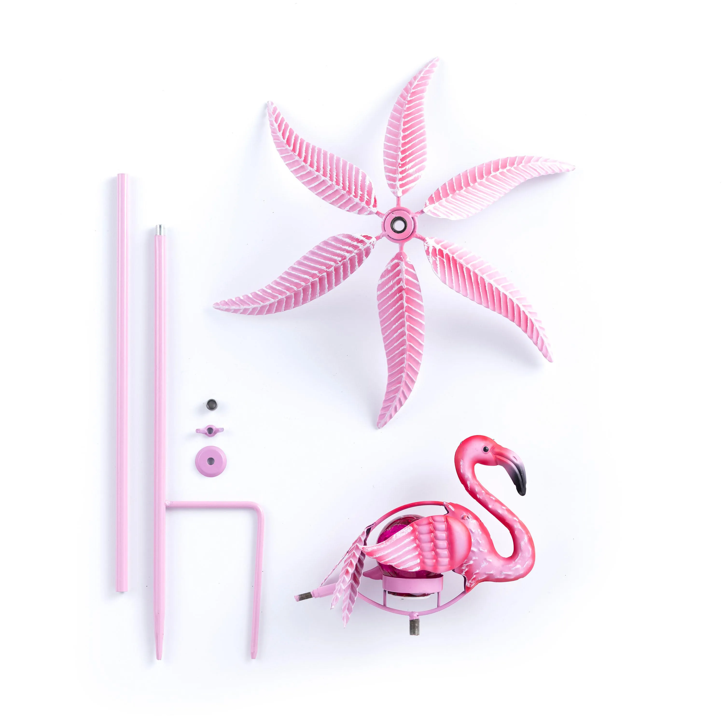 36"H Solar Flamingo Staked Wind Spinner,2sp6051