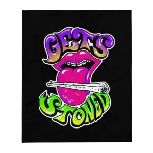 420 Gets Stoned Throw Blanket