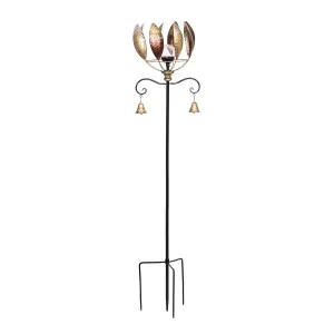 59.5"H Wind Spinner, Copper Leaves,47m1692