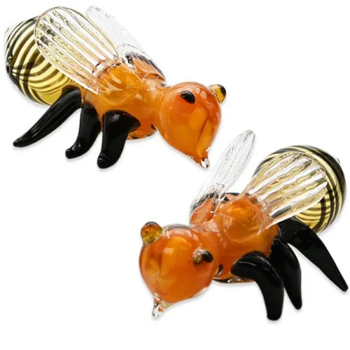 5" Sitting HoneyBee Glass Hand pipe - Design May Vary - (1 Count)