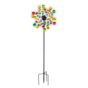 75"H Solar Wind Spinner, Colorful Bubbles,2sp6707