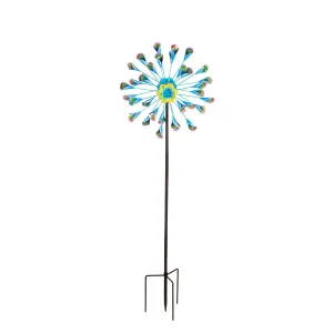 75"H Wind Spinner, Blue and Purple Calla Lilies,47m3031
