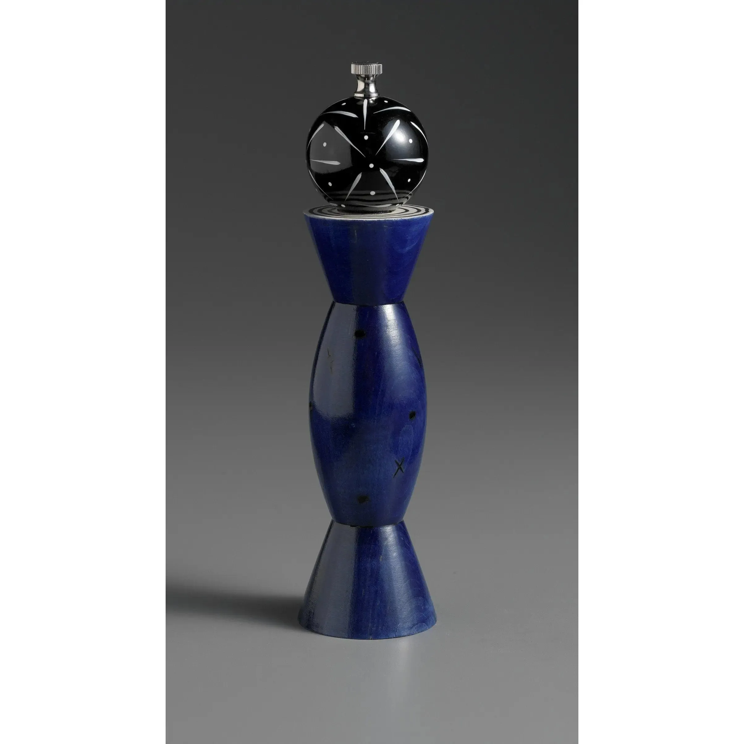 Aero in Blue, Black, and White Wooden Salt Shaker or Pepper Mill Grinder by Robert Wilhelm of Raw Design