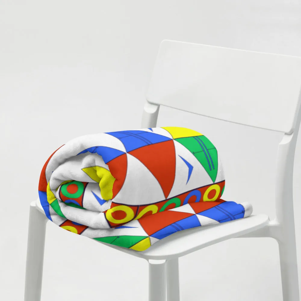 African Tribal Print Throw Blanket - South Africa/White