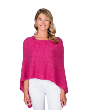 Alashan 100% Cashmere Dress Topper Poncho - Wild Rose