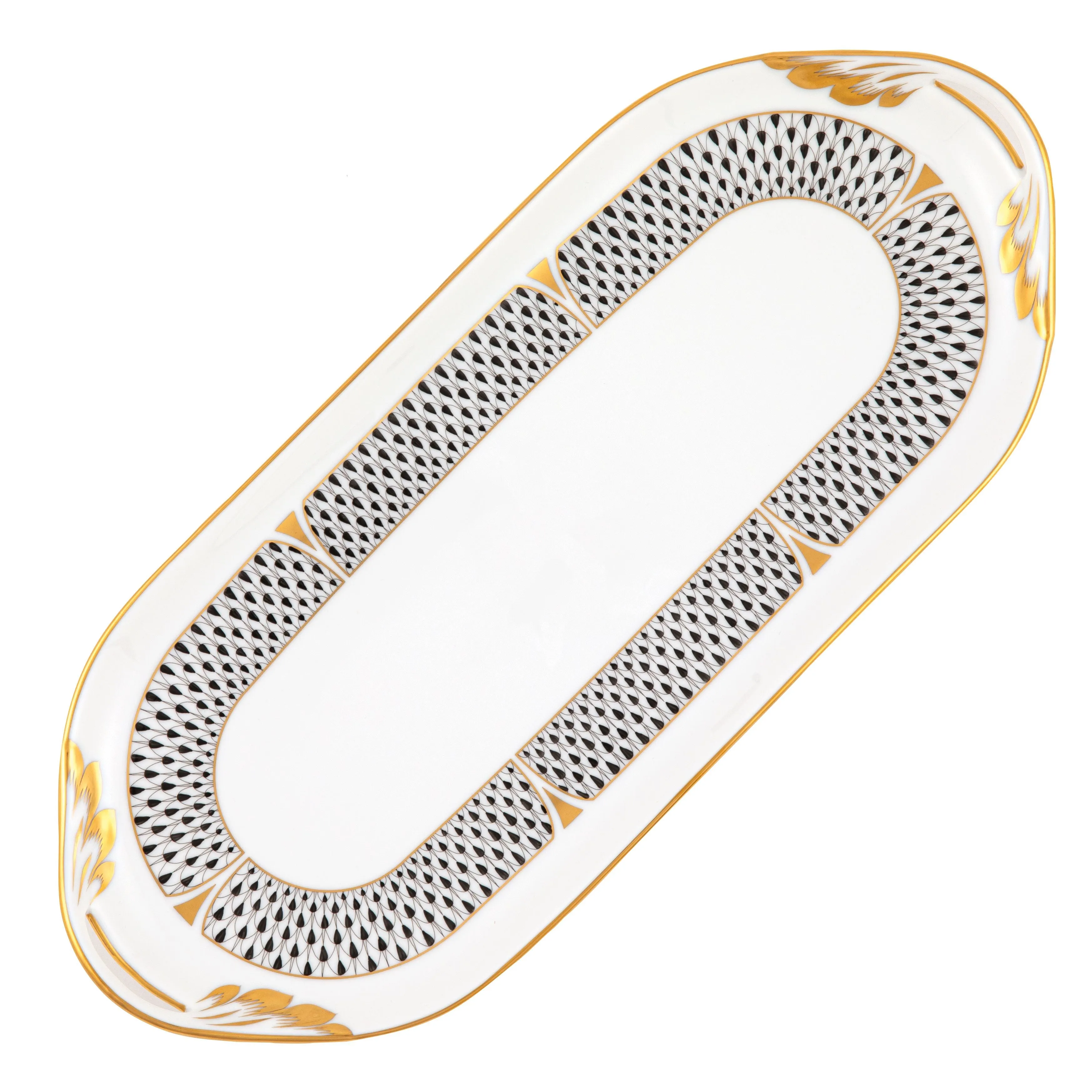 Art Deco Sandwich Tray Black