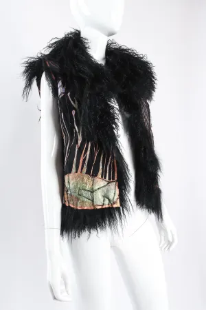 Art Nouveau Painted Mongolian Fur Vest
