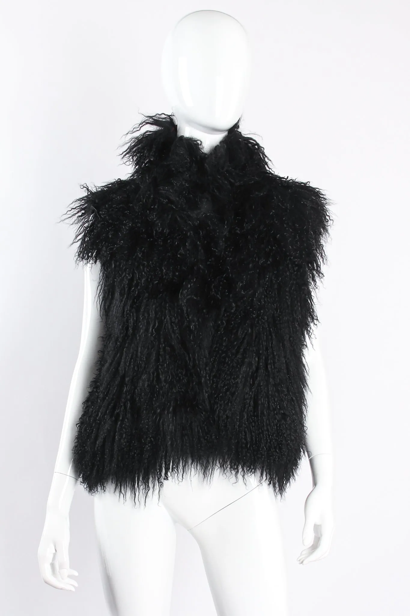 Art Nouveau Painted Mongolian Fur Vest