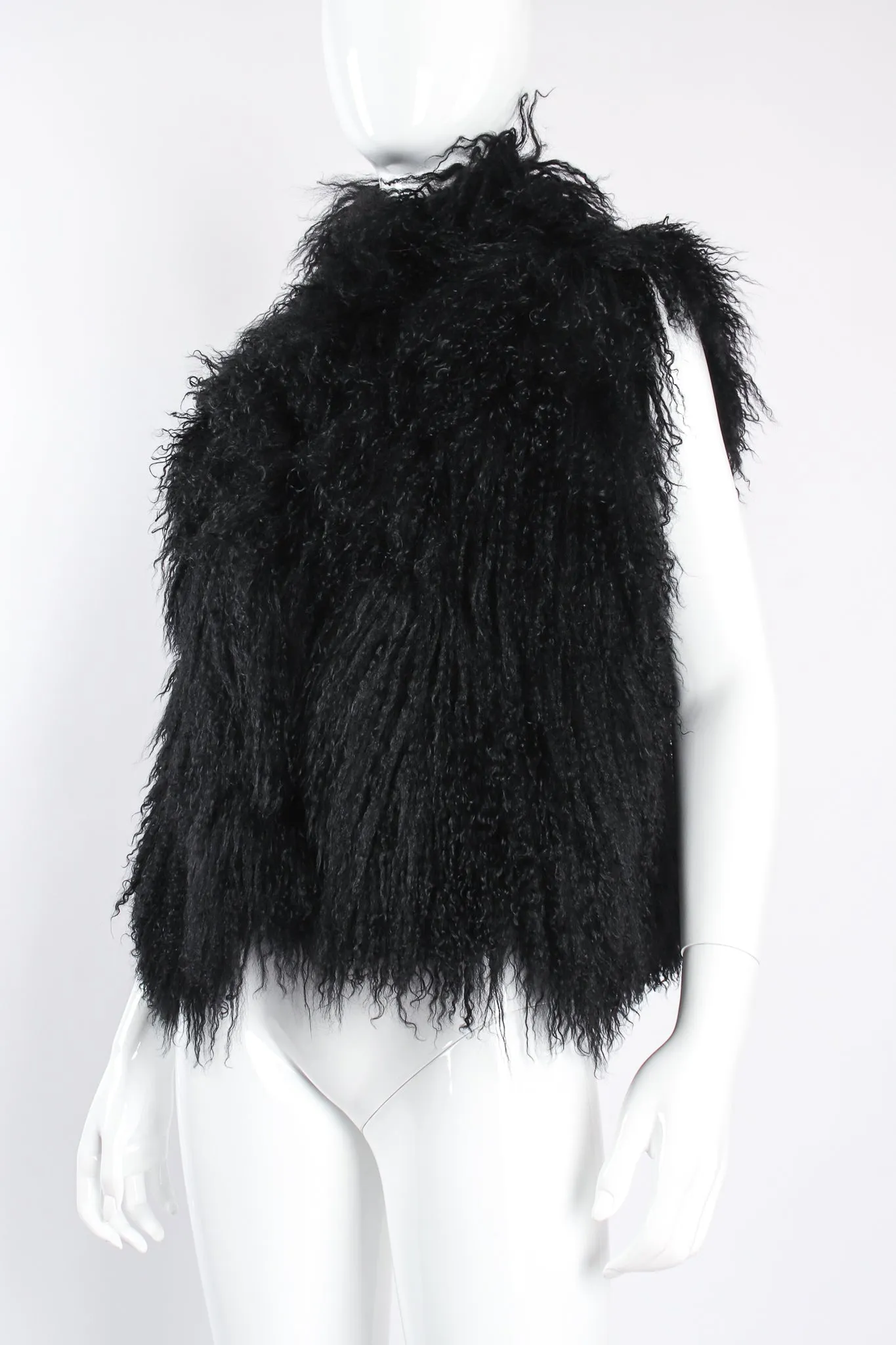 Art Nouveau Painted Mongolian Fur Vest
