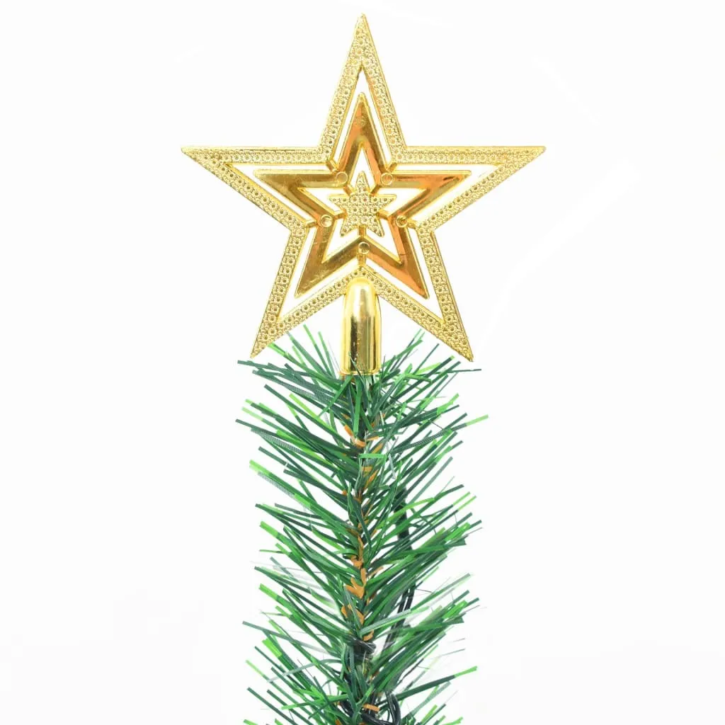 Artificial Christmas Tree with Baubles and LEDs Green 25.2"