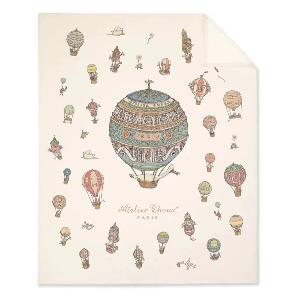 Atelier Choux Paris Cashmere Blanket, Hot Air Balloons