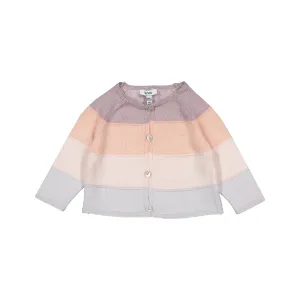Baby Girl Striped Knitted Cotton Cardigan