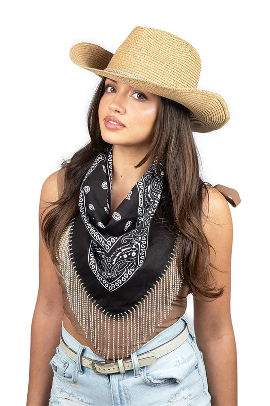 Bandana with Rhinestone Trims