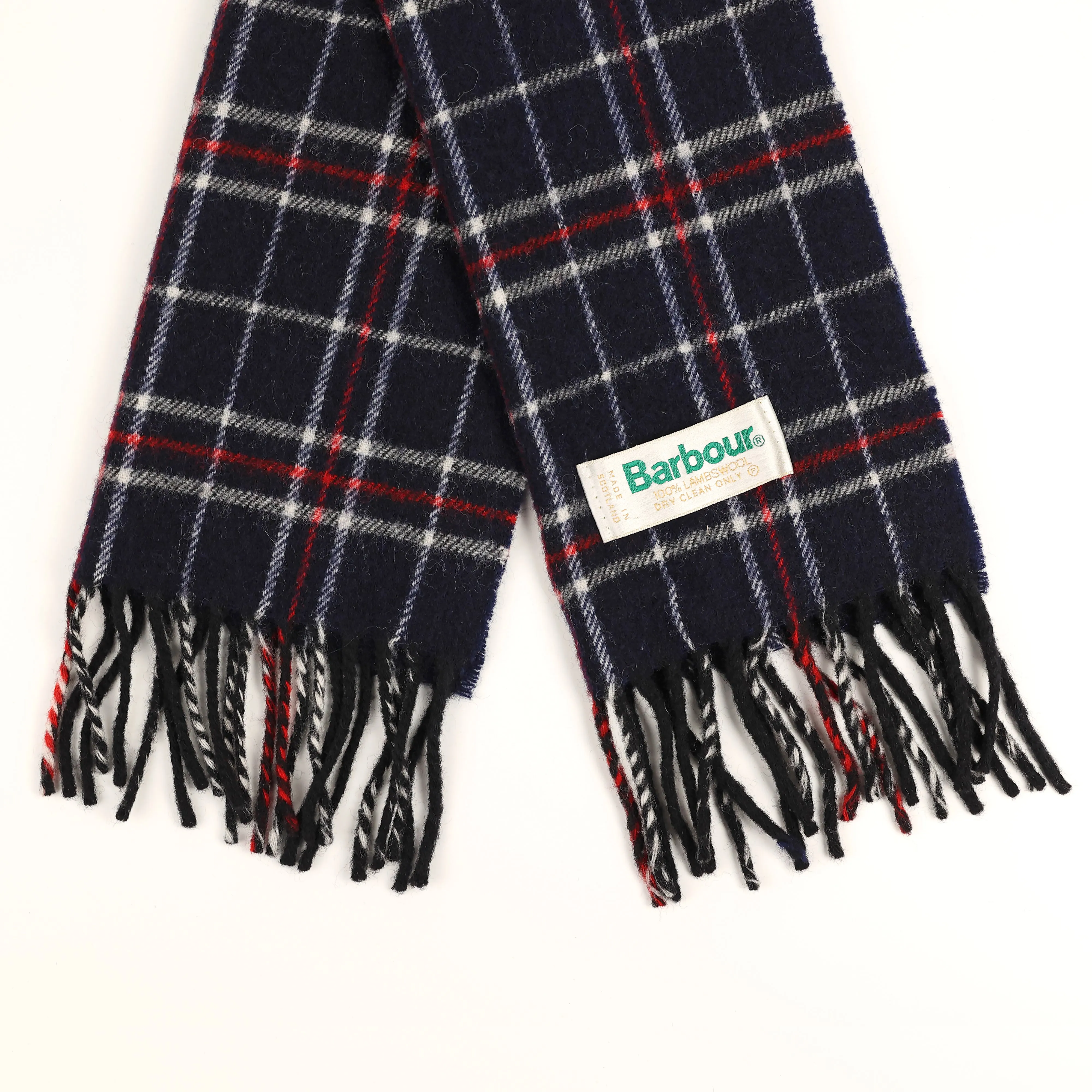 Barbour Lambswool Check Scarf - Blue - One Size