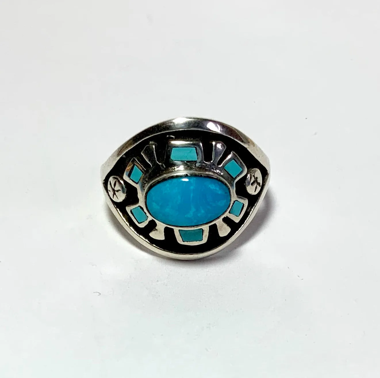 Barreling Blue Turquoise Ring