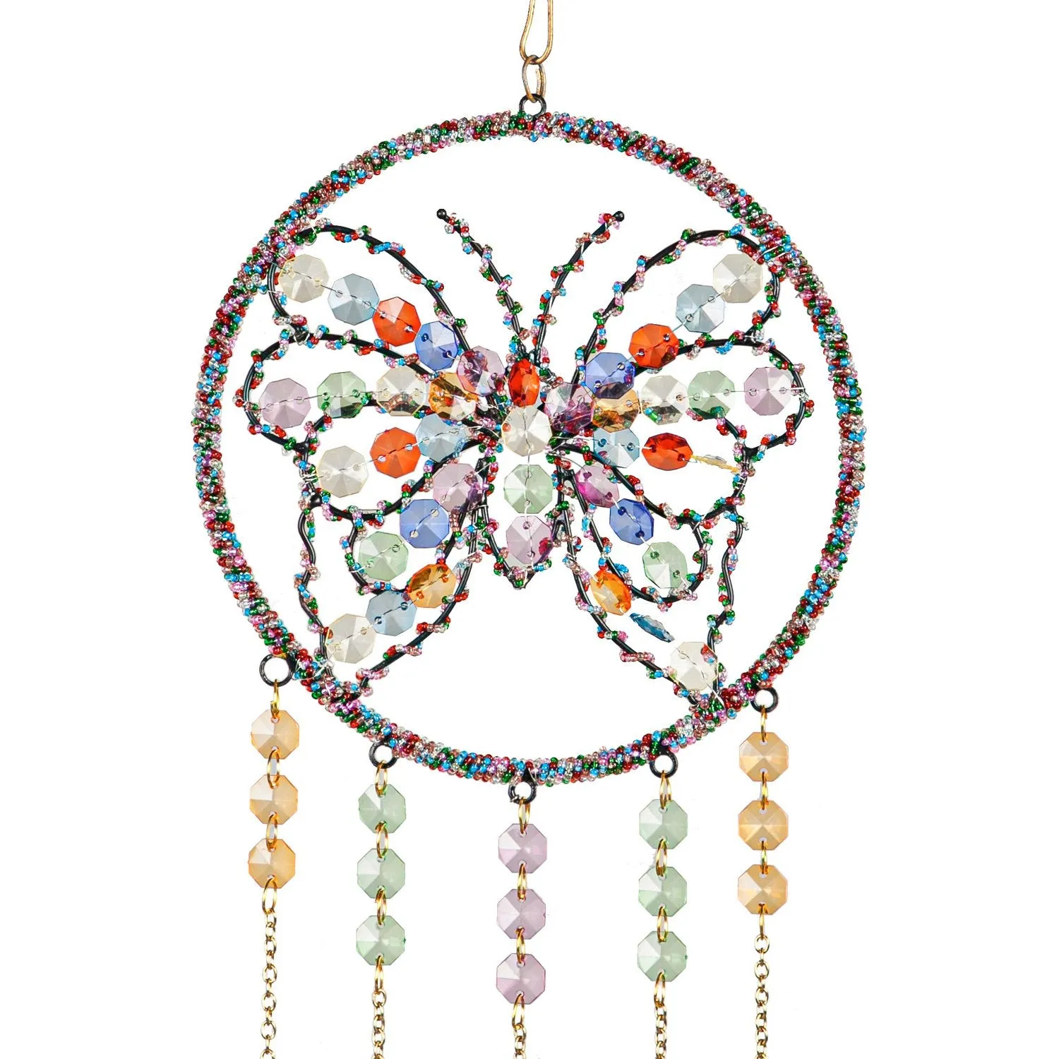 Beaded Butterfly Wind Chime,2wc2106