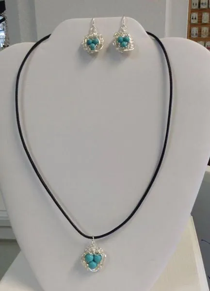 Birds Nest Necklace and Earring set