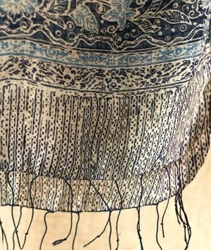 Biru Silk Batik Scarf