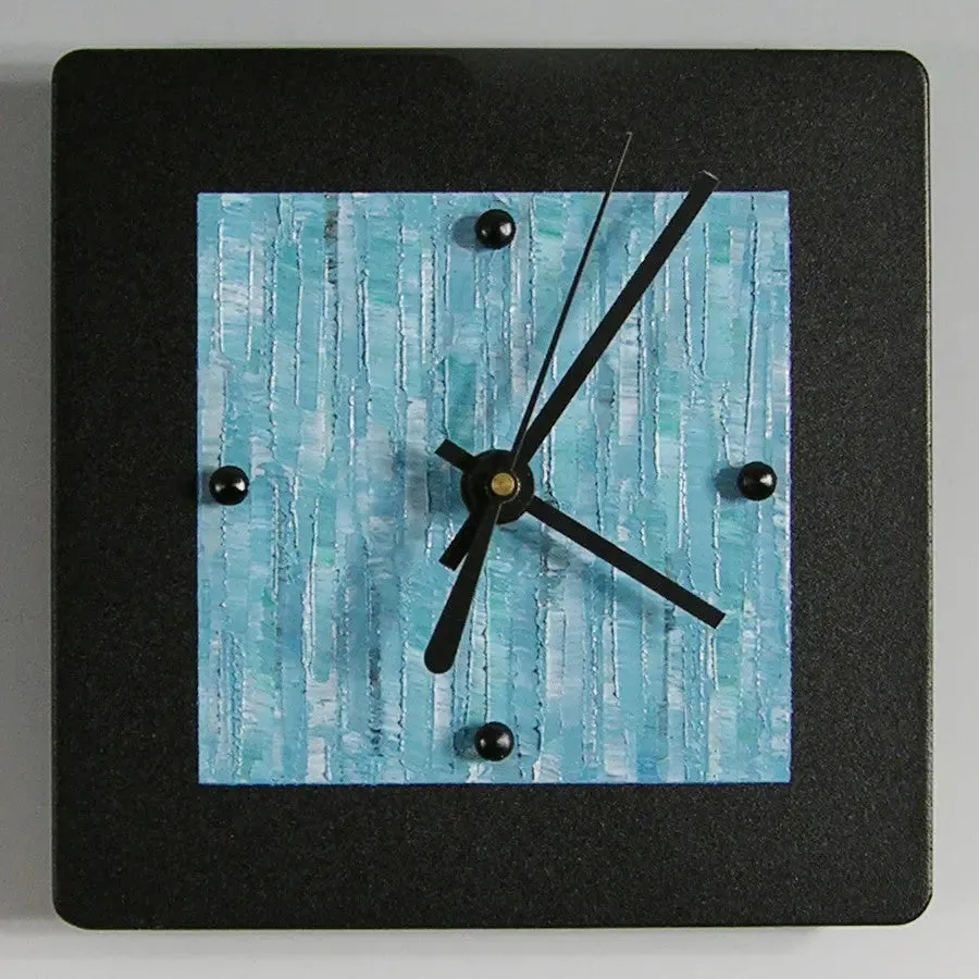 Black Powder Coated Aluminum Wall Clock B66 by Linda Lamore
