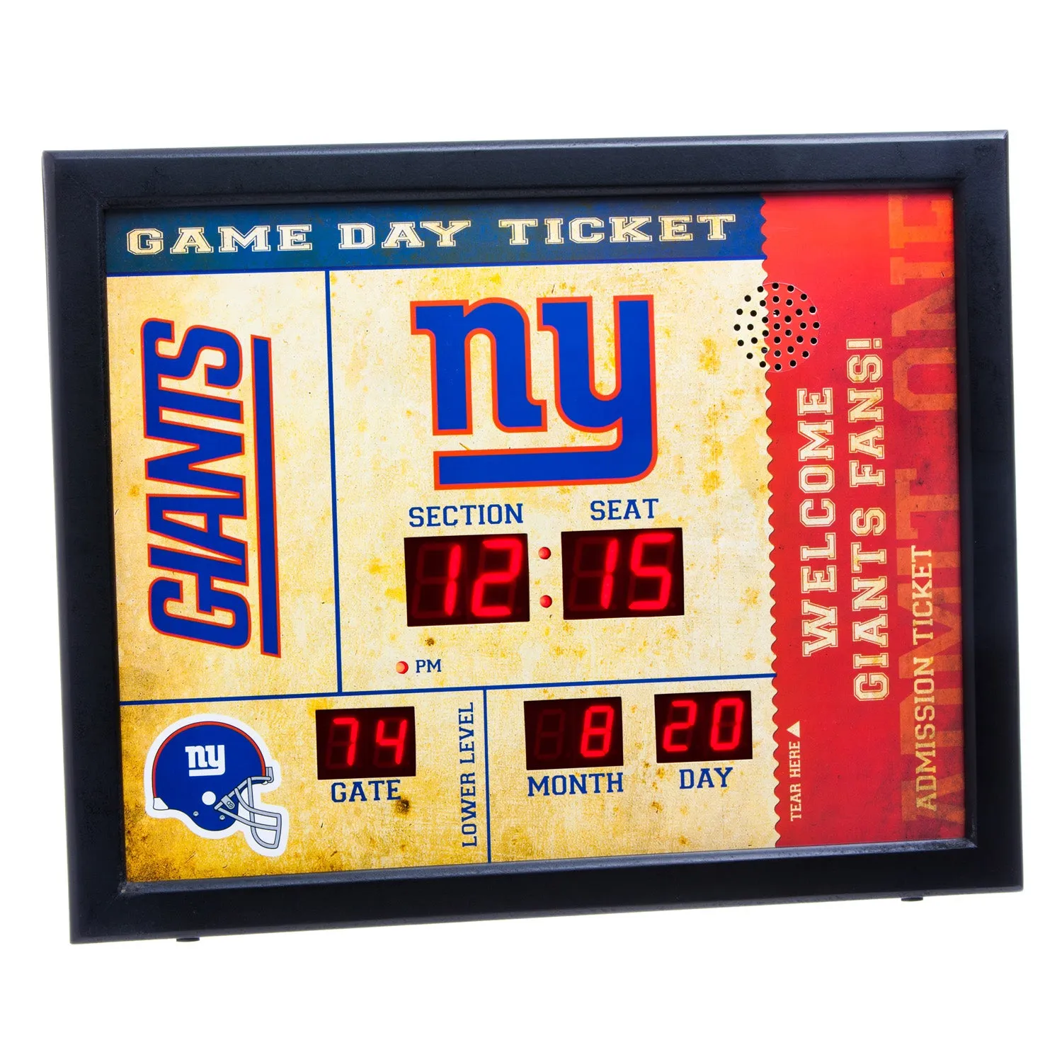Bluetooth Scoreboard Wall Clock, New York Giants,7cl3820