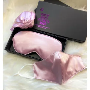 Blush Silk Sleep Mask & Face Mask Luxe Gift Set