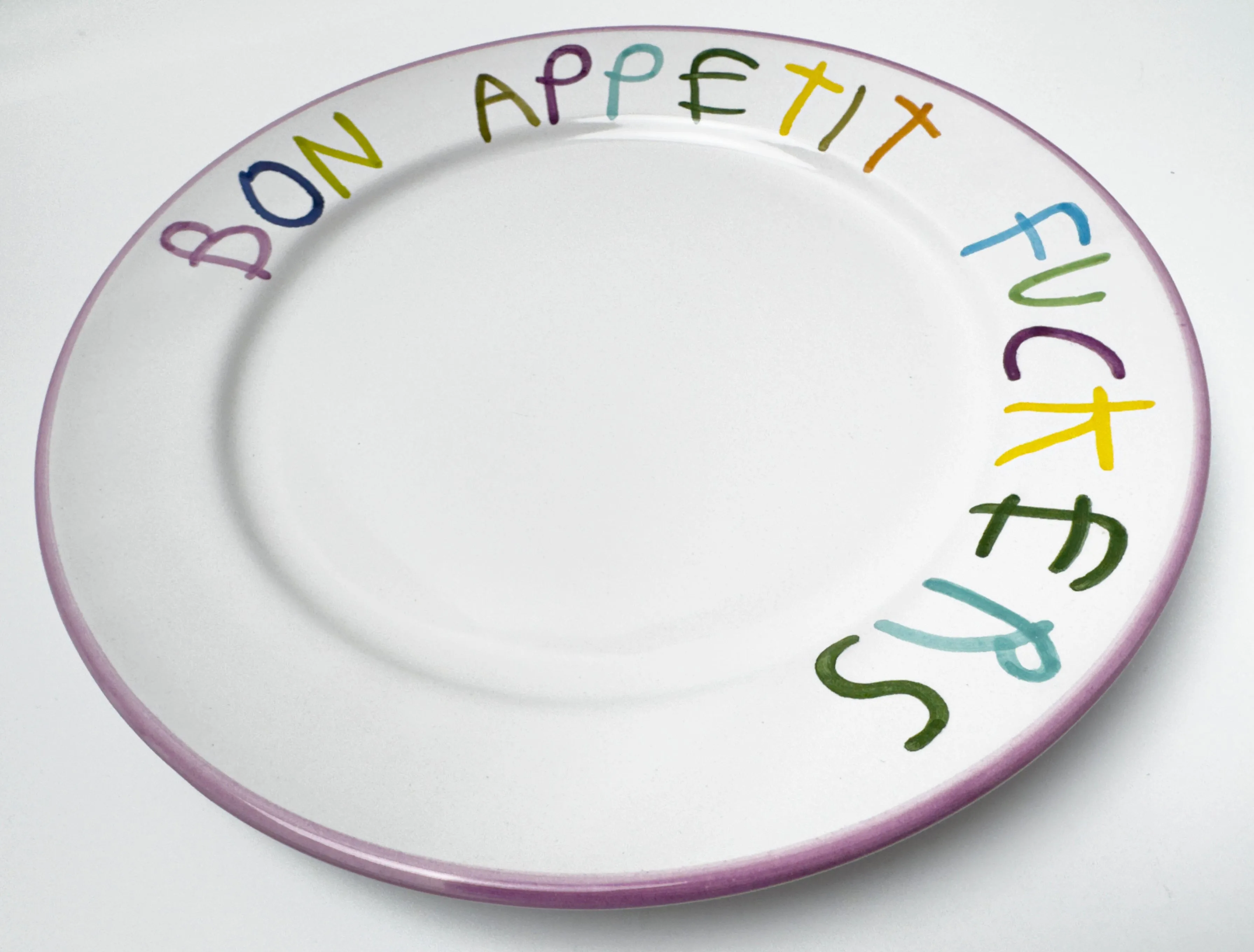 'Bon Apetit' Hand Painted Ceramic Plate