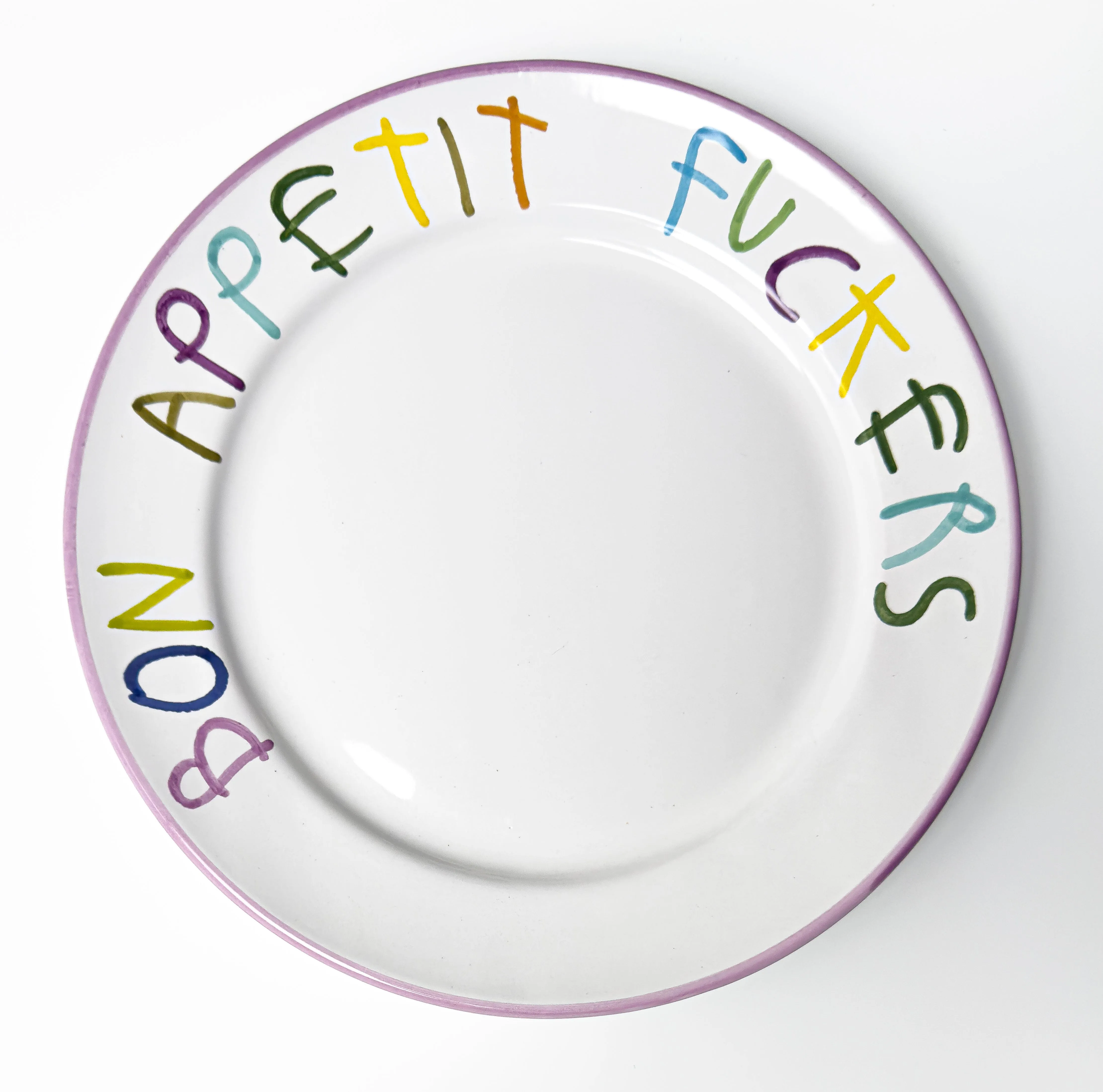 'Bon Apetit' Hand Painted Ceramic Plate