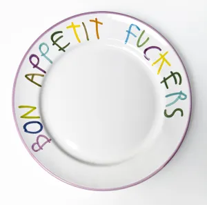 'Bon Apetit' Hand Painted Ceramic Plate