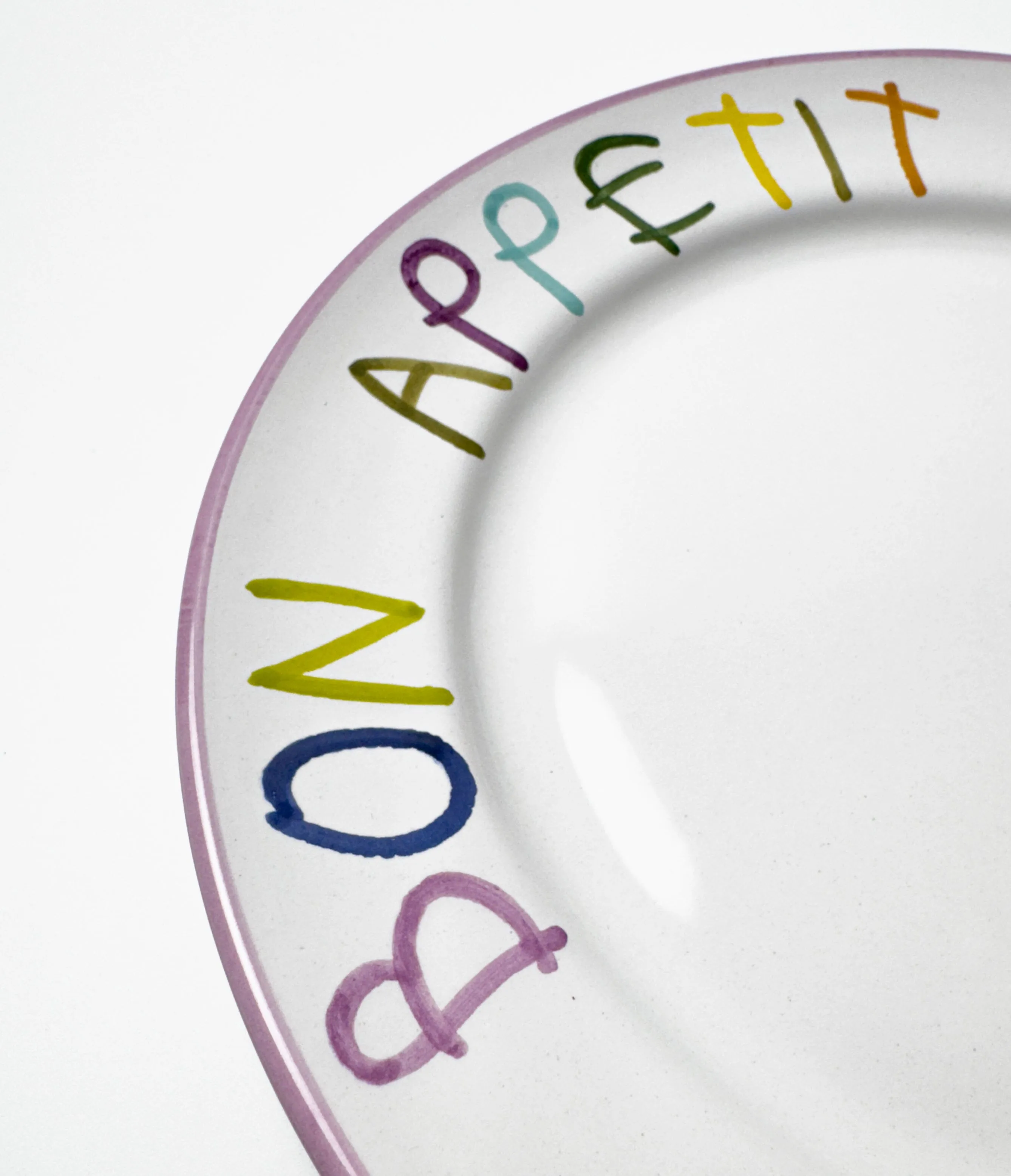 'Bon Apetit' Hand Painted Ceramic Plate