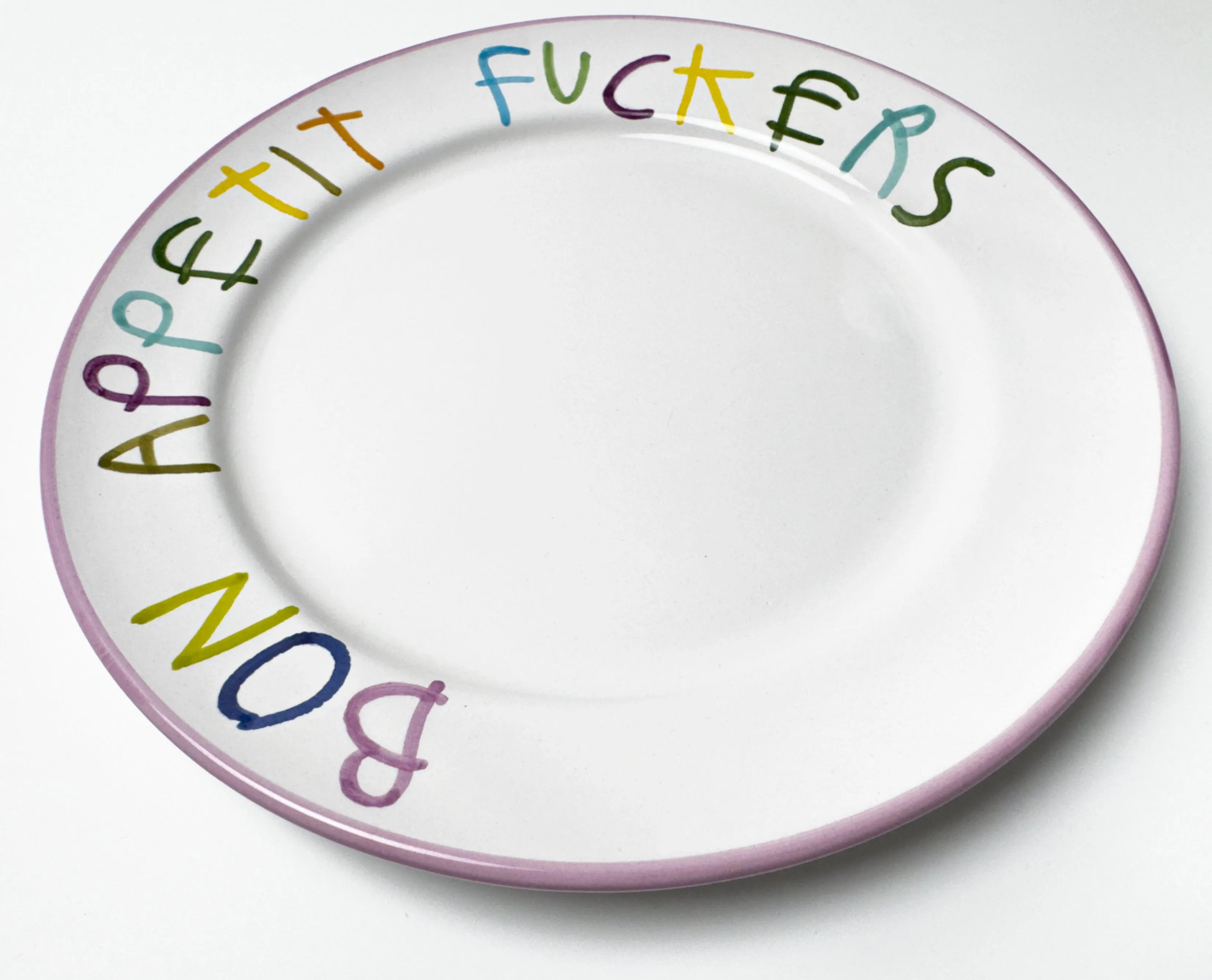 'Bon Apetit' Hand Painted Ceramic Plate