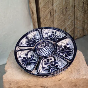 Botanero Azules. Hand-Painted Ceramic Serving Tray