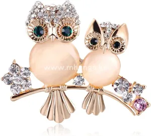 Brooch Owl Shape Rhinestone Covered Crystal Beauty Brooch Pin Scarves Shawl Clip For Women Ladies