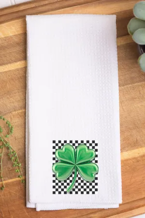 Bubble Clover Retro Waffle Kitchen Towel