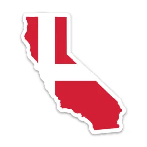 California Danish Flag Sticker