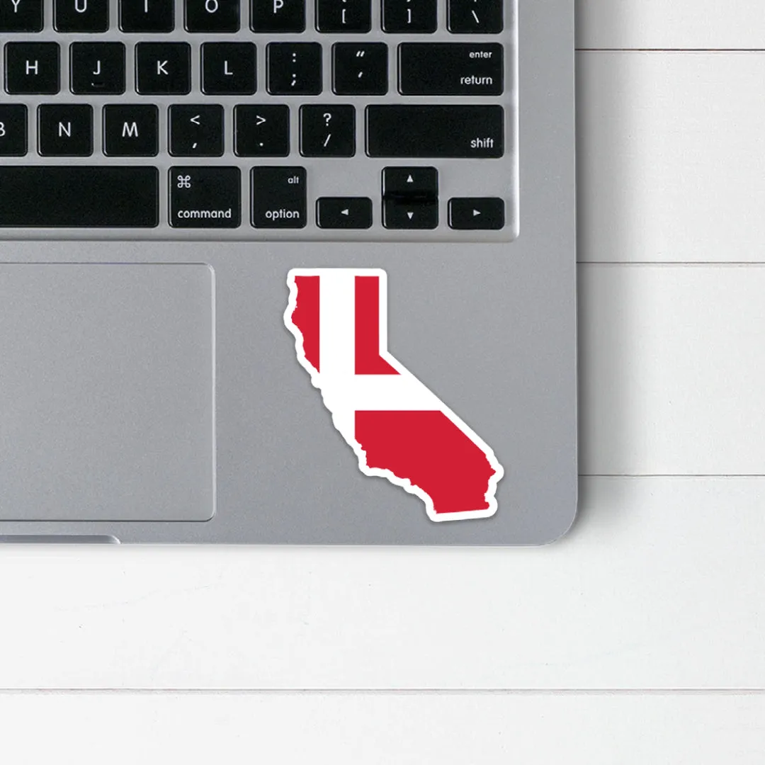 California Danish Flag Sticker