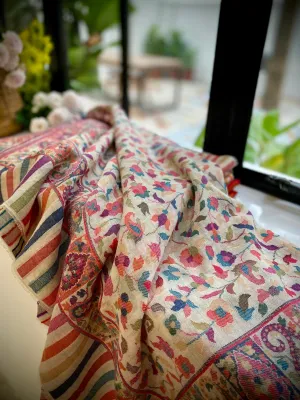 Cashmere Kani Scarf - White Vine