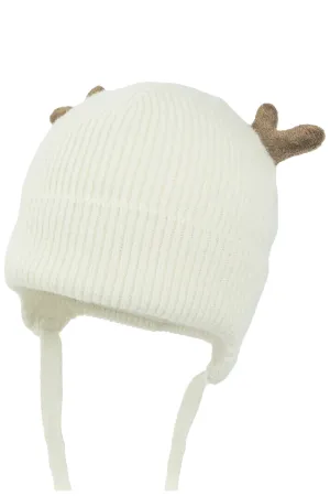 Cashmere Ribbed Reindeer Hat