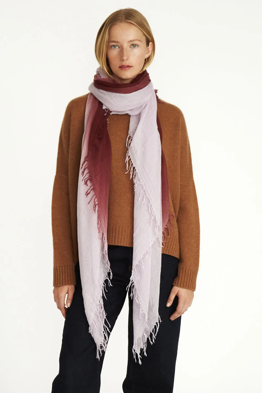 Chan Luu Dip- Dyed Cashmere and Silk Scarf, chocolate truffle