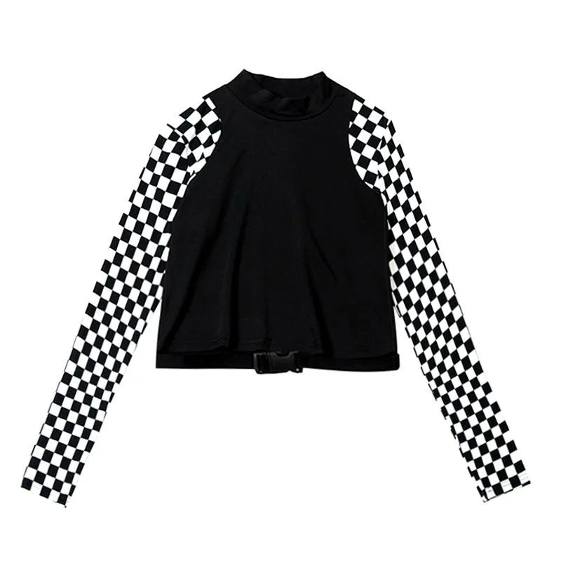 Checkered Sleeve Top SD00112