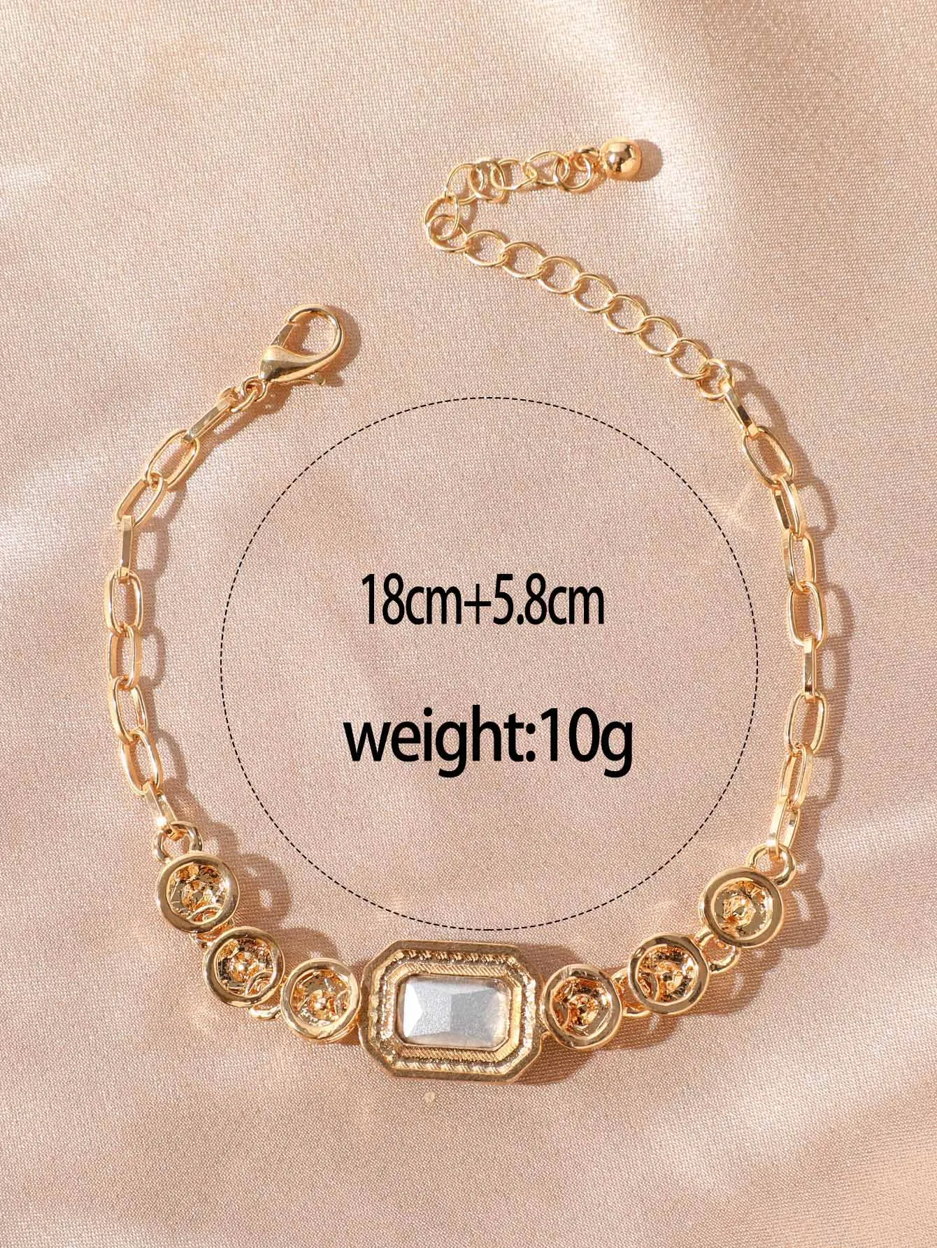 Chen Rhinestone Decor Bracelet - Green