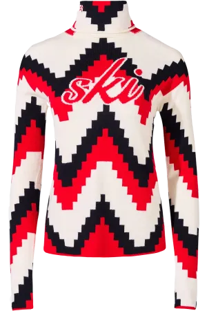 Chevron Merino Wool Turtleneck Sweater