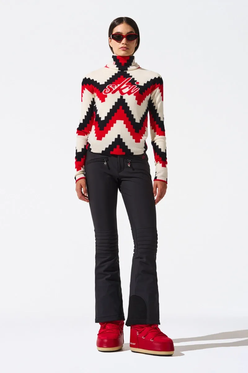 Chevron Merino Wool Turtleneck Sweater