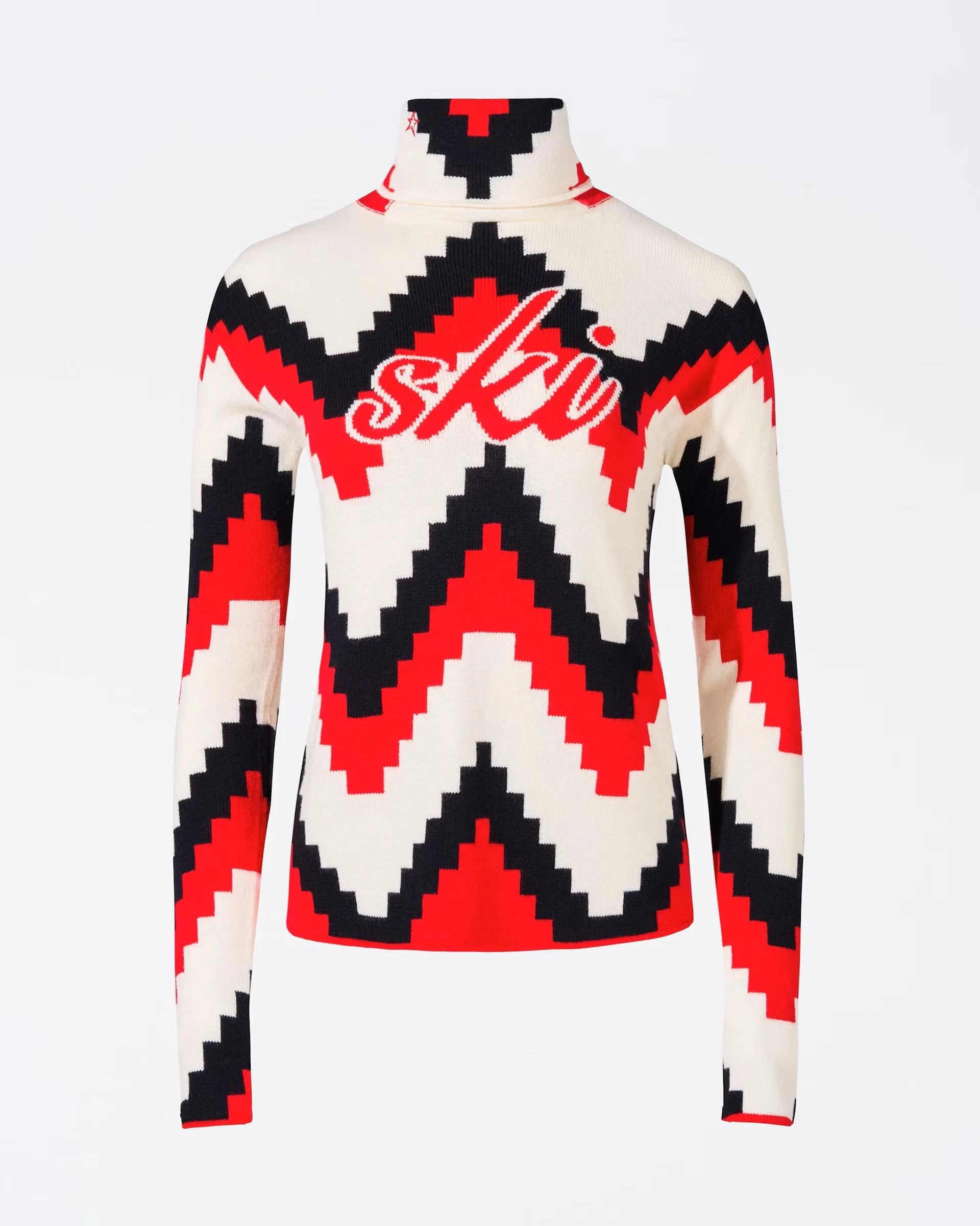 Chevron Roll Neck Sweater W