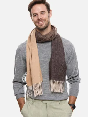 Chocolate Ombre Mens Cashmere Scarf